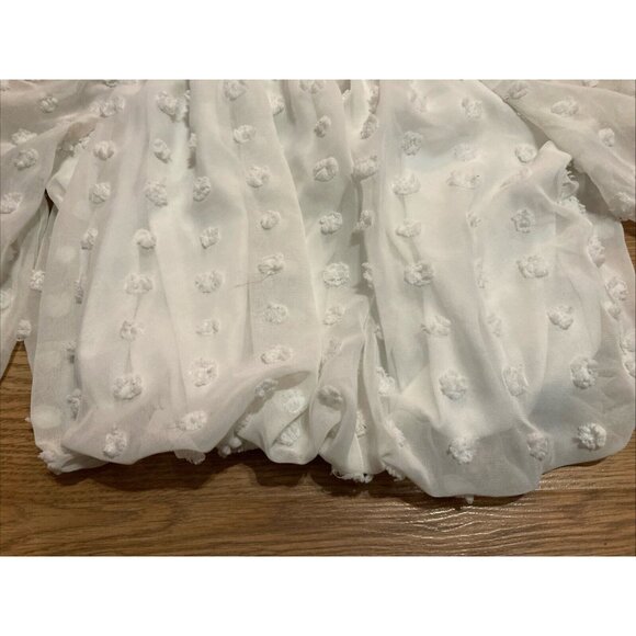 v Francesca's White Cropped Blouse Off Shoulder Top Rushed Small Audrey Parks - Picture 5 of 7